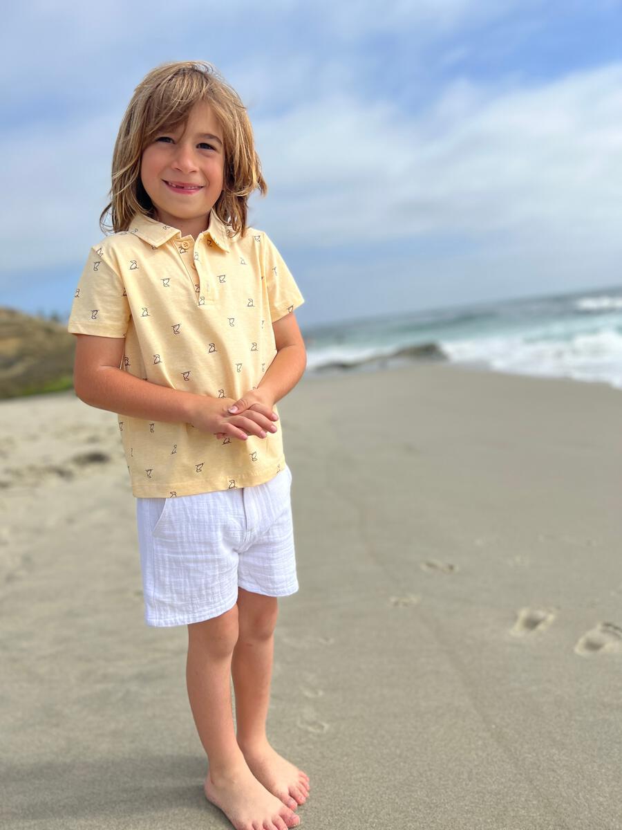 Boys' White Linen Short