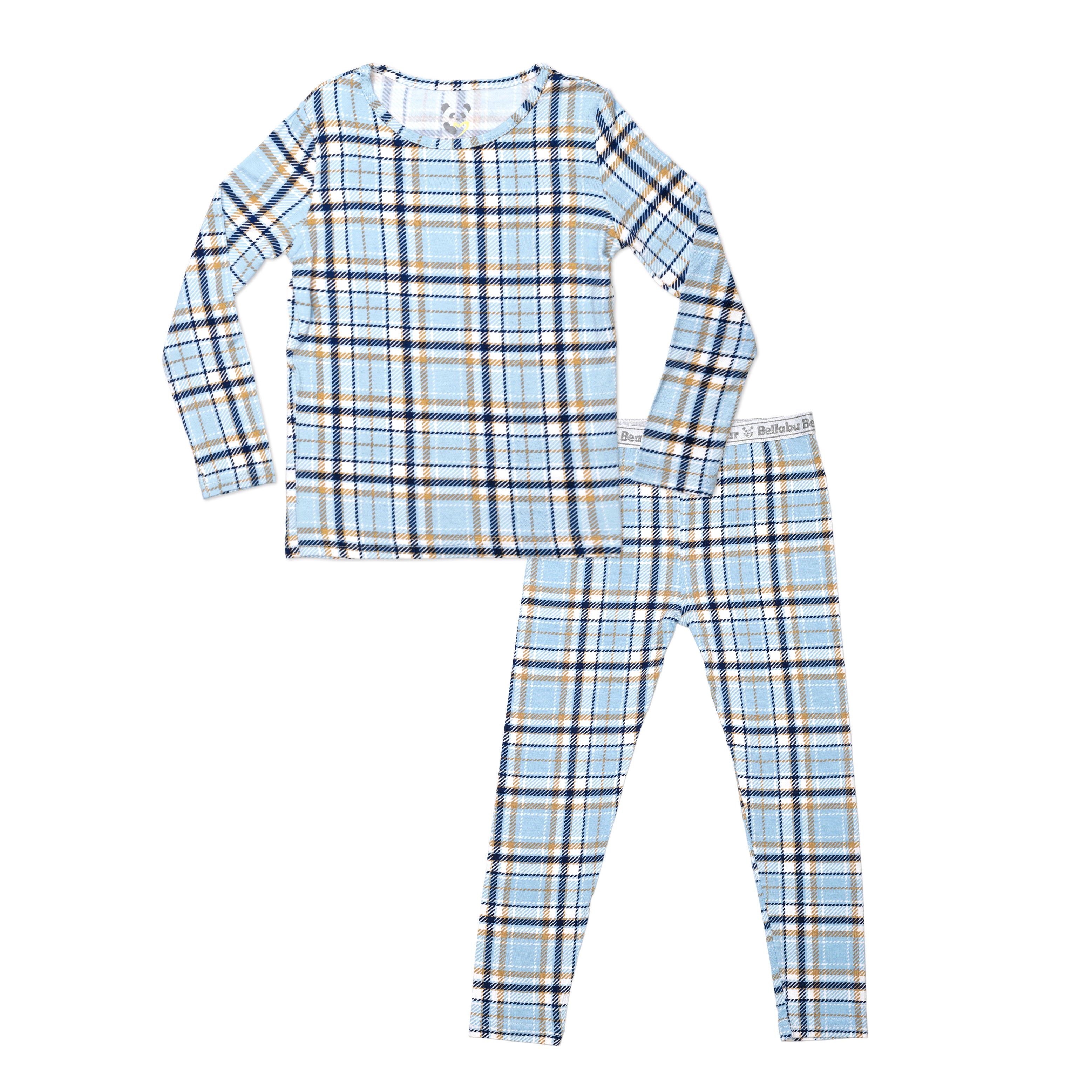 Plaid Blue Kids' Bamboo Eczema Safe Pajama