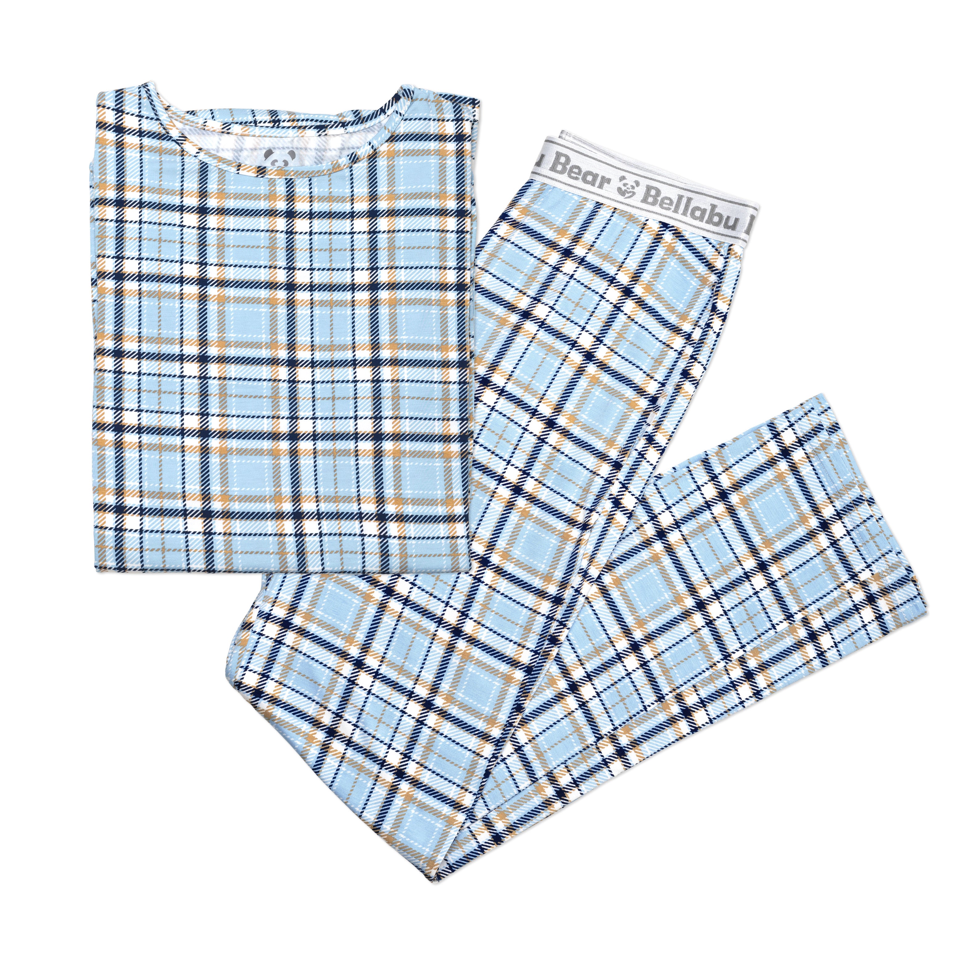 Plaid Blue Men's Eczema Safe Pajama Set