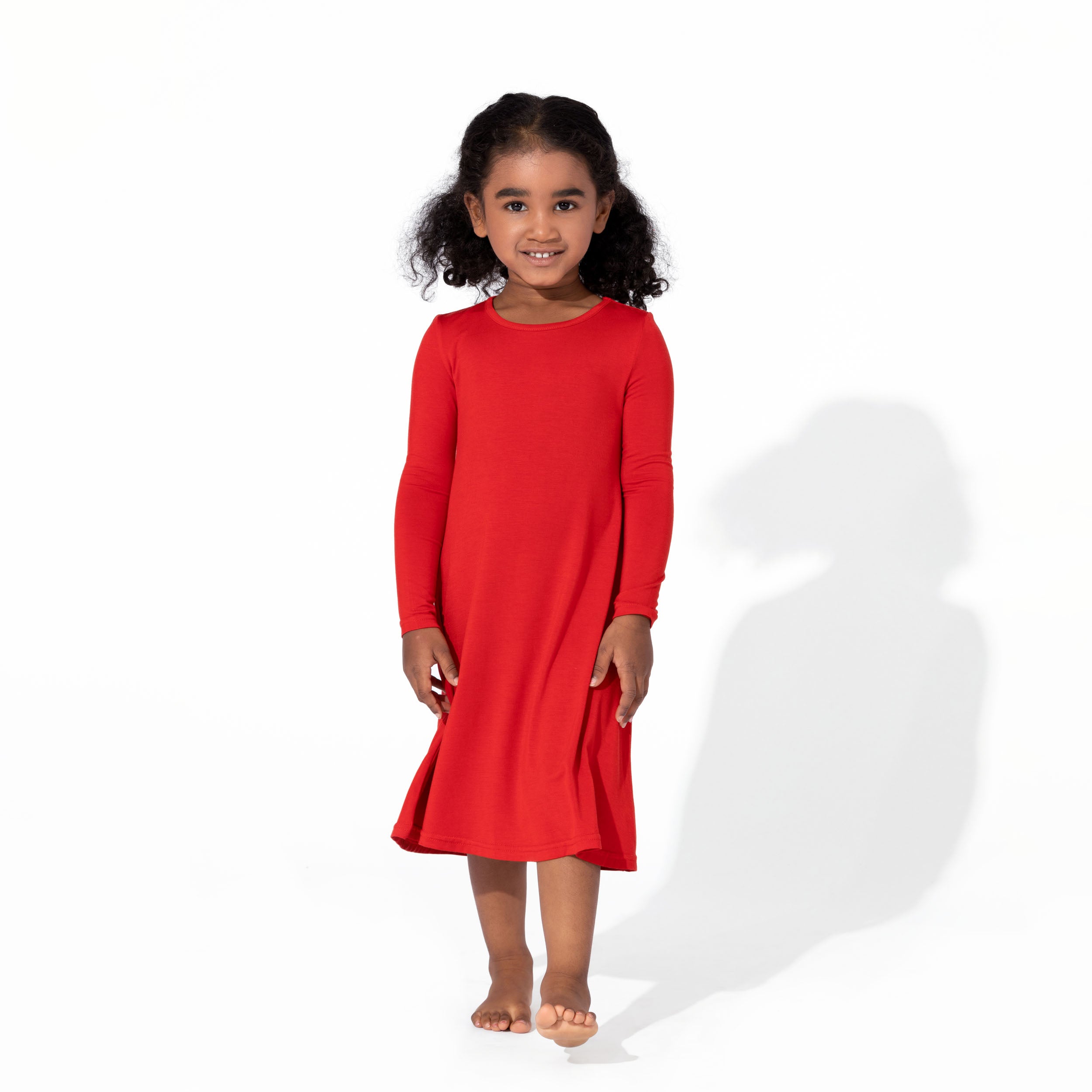 Winterberry Red Bamboo Girls' Dress, Eczema Safe Pajama