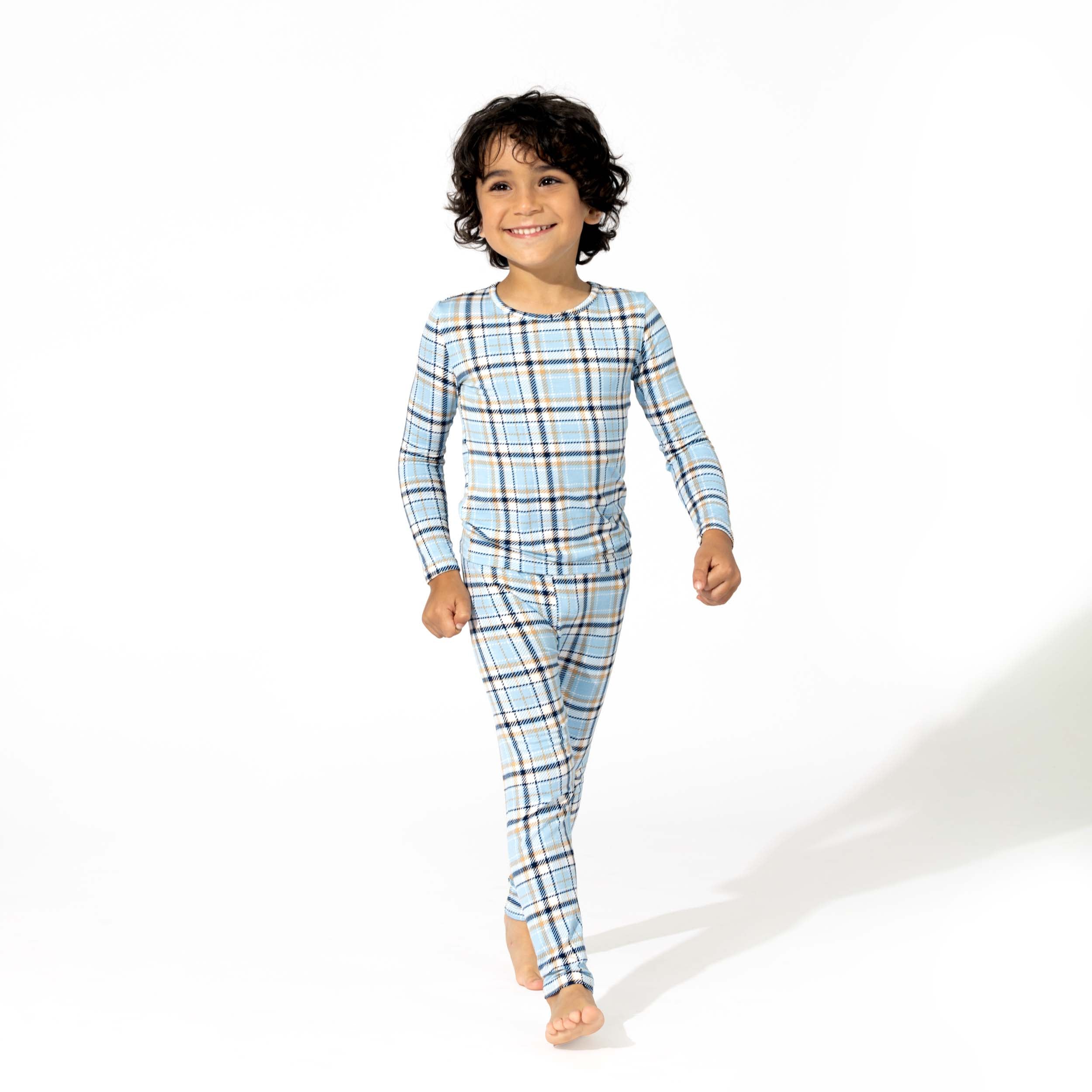 Plaid Blue Kids' Bamboo Eczema Safe Pajama