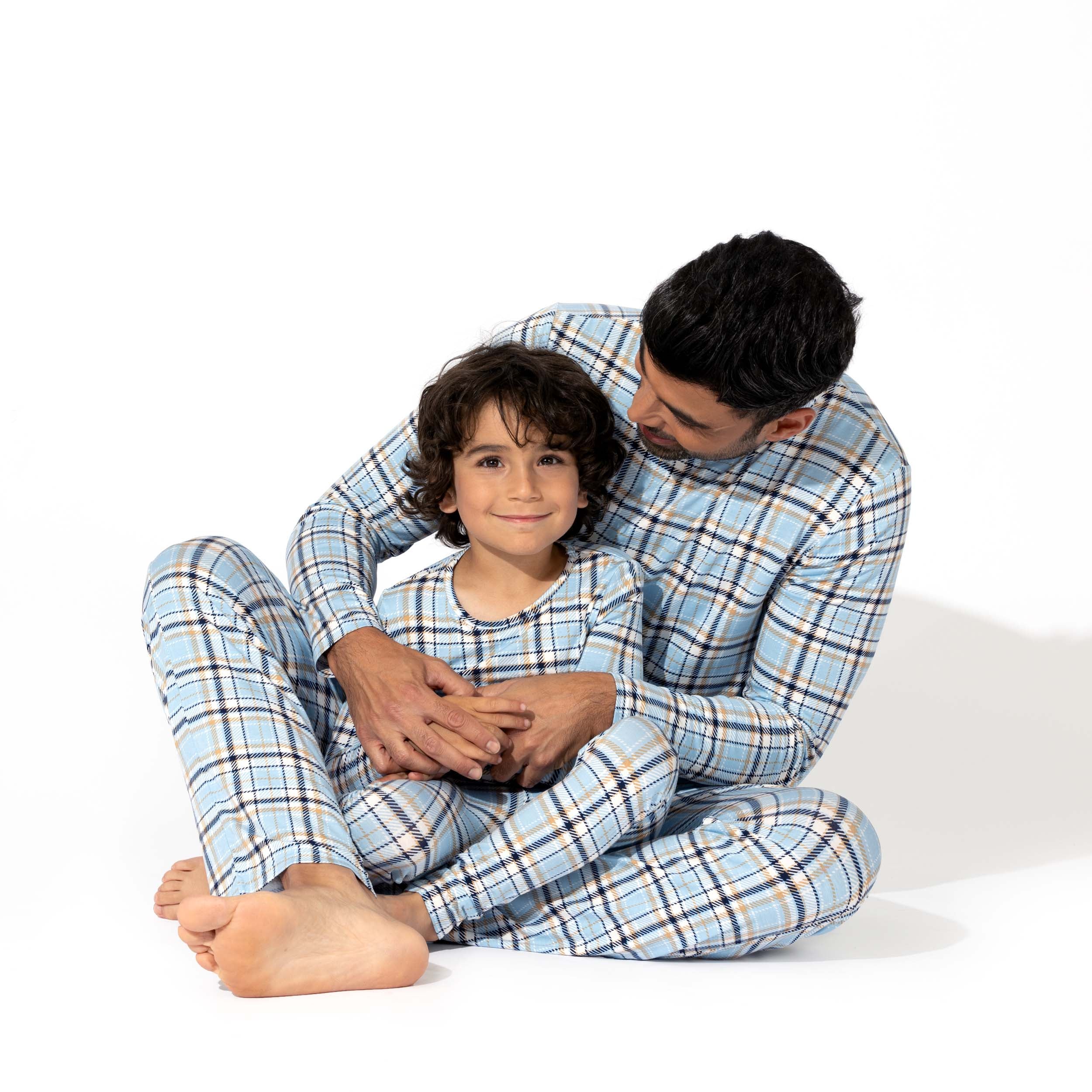 Plaid Blue Men's Eczema Safe Pajama Set